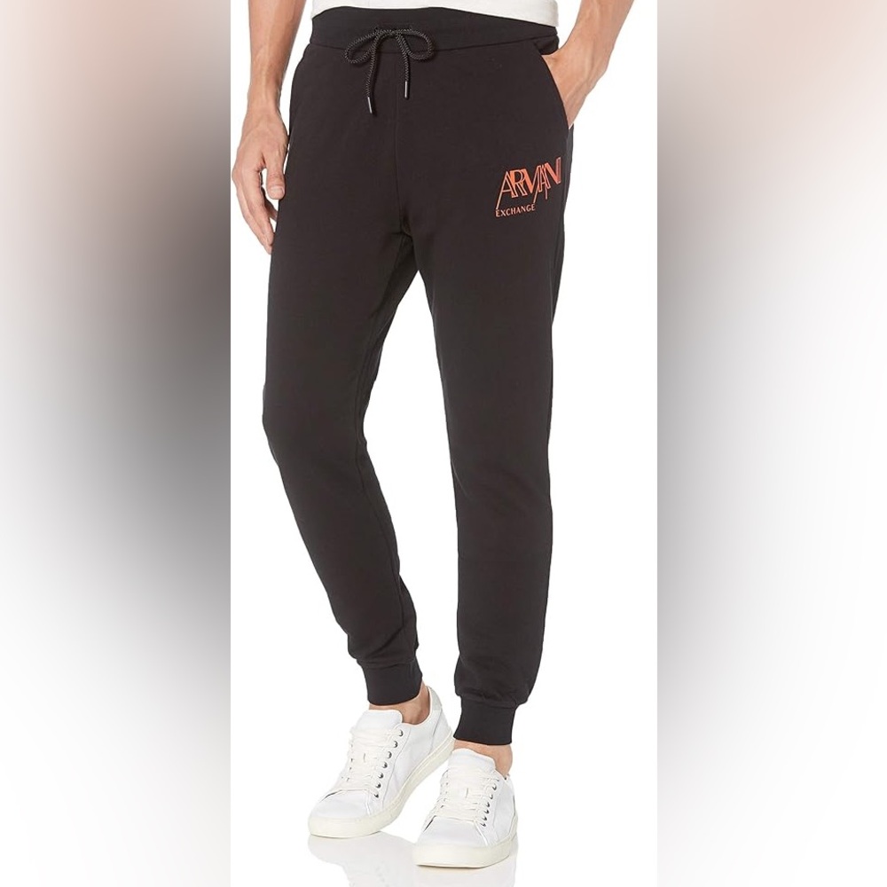 AX Armani Exchange Stencil Logo Drawstring Sweatpant Black Size M